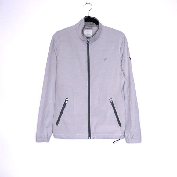 LINKSOUL Chalk Full-Zip Windbreaker Jacket Gray Long Sleeves Golf Women's M - Picture 1 of 11